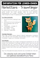 Vorschau - Mal- und Bastelvorlagen - TRAUMFÄNGER (Herbsttiere) - Bastelprojekt - Seite 1