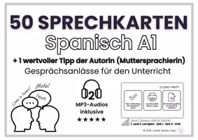 Vorschau - Unterrichtsreihen - Spanisch A1: 50 SPRECHKARTEN / Español: Conversación - Seite 1