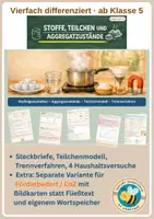 Vorschau - Unterrichtsreihen - Stoffe, Teilchen und Aggregatzustände - vierfach differenziert inkl. eigener Förderversion / DaZ-Version - Deckblatt