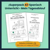 Vorschau - Arbeitsblätter - Spanisch A1: Mein Tagesablauf / Español: Mi rutina diaria - Deckblatt