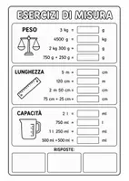 anteprima - Esercizi - EQUIVALENZE CON MISURE DI PESO, LUNGHEZZA E CAPACITA' - Pagina di copertina