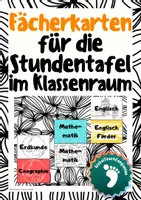 Vorschau - Poster - Fächerkarten für Stundentafel, Classroom Management, Stundenübersicht - Deckblatt