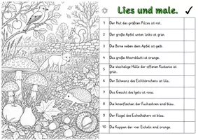 Vorschau - Stundenentwürfe - Lies und Male Auf einer Herbstwiese Lesetraining differenziert handlungsorientiert Lesen Leseflüssigkeit mit Wortspeicher - Seite 3