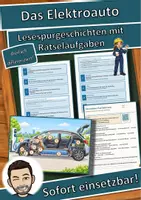 Vorschau - Arbeitsblätter - Das Elektroauto – Lesespurgeschichte mit Rätselaufgaben (Klasse 9) - Deckblatt