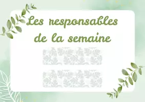 Aperçu - Apprentissages en autonomie - Les responsables de la semaine - Page de couverture