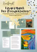 Vorschau - Mal- und Bastelvorlagen - Edvard Munch: Der (Freuden)Schrei - Kunstprojekt Klasse 5-7 - Deckblatt