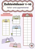 Vorschau - Präsentationen/Tafelbilder - Zahlenhäuser 1-10 Tafelmaterial Legematerial Zahlenraum 10 - Deckblatt