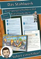 Vorschau - Arbeitsblätter - Das Stahlwerk – Lesespurgeschichte mit Rätselaufgaben (Klasse 9) - Deckblatt