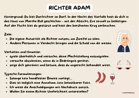 Vorschau - Stundenentwürfe - "Der zerbrochne Krug" (Heinrich von Kleist): Rollenkarten für eine Gerichtsverhandlung - Seite 2