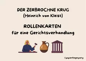 Vorschau - Stundenentwürfe - "Der zerbrochne Krug" (Heinrich von Kleist): Rollenkarten für eine Gerichtsverhandlung - Seite 1
