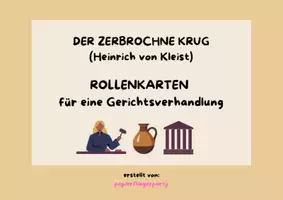 Vorschau - Stundenentwürfe - "Der zerbrochne Krug" (Heinrich von Kleist): Rollenkarten für eine Gerichtsverhandlung - Deckblatt
