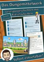 Vorschau - Mal- und Bastelvorlagen - Das Düngemittelwerk – Lesespurgeschichte mit Rätselaufgaben (Klasse 9) - Deckblatt