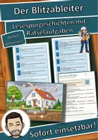 Vorschau - Arbeitsblätter - Der Blitzableiter – Lesespurgeschichte mit Rätselaufgaben (Klasse 9) - Deckblatt