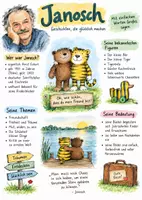 Vorschau - Arbeitsblätter - Lernplakat + AB mit Fragen zum Thema "Janosch" + Lösungsblatt + Infografik - Deckblatt