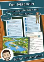 Vorschau - Arbeitsblätter - Der Mäander – Lesespurgeschichte mit Rätselaufgaben (Klasse 8) - Deckblatt