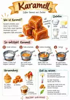 Vorschau - Arbeitsblätter - Lernplakat + AB mit Fragen zum Thema "Karamell" + Lösungsblatt + Infografik - Deckblatt