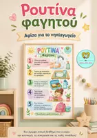 Προεπισκόπηση - Αφίσες - Ρουτίνα Φαγητού : ΔΩΡΕΑΝ Αφίσα για το Νηπιαγωγείο - Εξώφυλλο