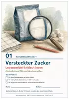 Vorschau - Stundenentwürfe - Versteckter Zucker: Zutatenliste & Nährwerttabelle lesen – Selbstlernheft mit 3 Niveaus + Lösungen - Deckblatt