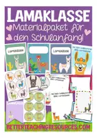 Vorschau - Mal- und Bastelvorlagen - Materialpaket für den Schulanfang Lamaklasse - Deckblatt