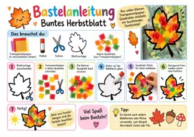 Vorschau - Arbeitsblätter - Herbst-Fensterbilder I Basteln mit Transparentpapier - 6 Vorlagen - Seite 1