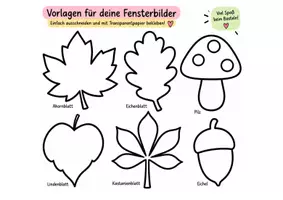 Vorschau - Arbeitsblätter - Herbst-Fensterbilder I Basteln mit Transparentpapier - 6 Vorlagen - Seite 2