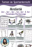 Vorschau - Arbeitsblätter - Akrobatik - Pyramiden und Partneryoga - 152 Bildkarten plus Griffarten, Benotungskriterien und Poster zur Übersicht - Deckblatt