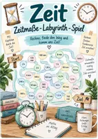 Vorschau - Arbeitsblätter - Zeit - Zeitmaße - Labyrinth - Spiel - Deckblatt