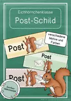 Vorschau - Poster - Postfach-Schild im Eichhörnchen-Design - Deckblatt
