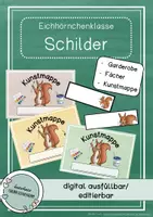 Vorschau - Anderer Materialtyp - Eichhörnchenklasse - Schilder für Garderobe, Fächer, Ordner & Kunstmappe - Deckblatt