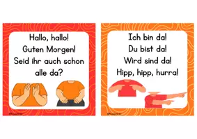 Vorschau - Bildkarten - Morgenkreis - abwechlungsreiche Begrüßungen - Würfel mit Einstecktaschen - Seite 1