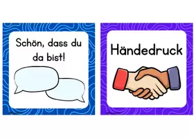 Vorschau - Bildkarten - Morgenkreis - abwechlungsreiche Begrüßungen - Würfel mit Einstecktaschen - Seite 3