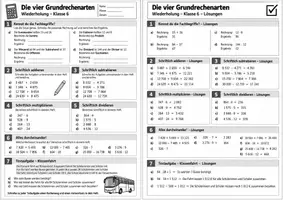 Vorschau - Arbeitsblätter - Grundrechenarten Wiederholung (+, -, *,: ) - Seite 1