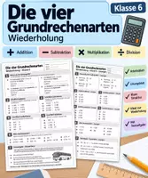 Vorschau - Arbeitsblätter - Grundrechenarten Wiederholung (+, -, *,: ) - Deckblatt