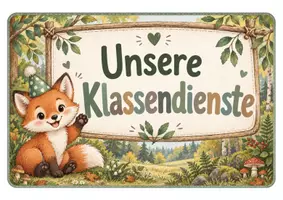 Vorschau - Poster - Klassendienste - Klassentier Fuchs - Fuchsklasse - Seite 1