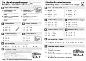 Vorschau - Arbeitsblätter - Grundrechenarten Wiederholung (+, -, *, :) - Seite 1
