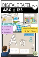 Vorschau - Stationenlernen - Digitale Tafel – ABC & 123 | Interaktive Tafelbilder für die 1. Klasse - Deckblatt