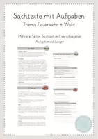 Vorschau - Arbeitsblätter - Sachtexte (Feuerwehr und Wald) - Deckblatt