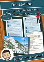 Vorschau - Arbeitsblätter - Die Lawine – Lesespurgeschichte mit Rätselaufgaben (Klasse 8) - Deckblatt