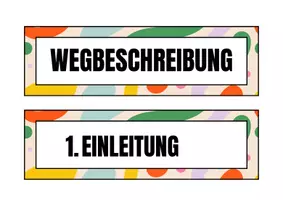 Vorschau - Arbeitsblätter - Wegbeschreibung Tafel- und Wandmaterial mit Beispielen - Deckblatt