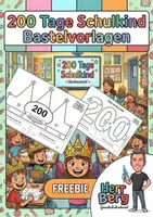 Vorschau - Arbeitsblätter - 200 Tage Schulkind Bastelvorlage - Deckblatt