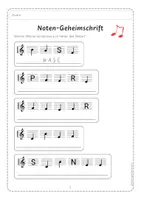Vorschau - Arbeitsblätter - Notennamen - Notengeheimschrift (12 Arbeitsblätter + Lösung) - Seite 2