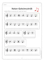 Vorschau - Arbeitsblätter - Notennamen - Notengeheimschrift (12 Arbeitsblätter + Lösung) - Seite 3