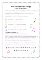 Vorschau - Arbeitsblätter - Notennamen - Notengeheimschrift (Violin- und Bassschlüssel) - Seite 1