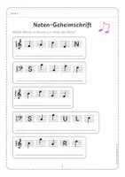 Vorschau - Arbeitsblätter - Notennamen - Notengeheimschrift (Violin- und Bassschlüssel) - Seite 3