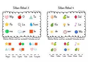 Vorschau - Aufgabenkarten - Silben Lese-Rätsel - Seite 1