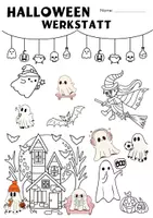 Vorschau - Mal- und Bastelvorlagen - Kleine Halloween Werkstatt - Seite 1