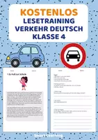 Vorschau - Arbeitsblätter - Kostenlos: Lesetraining Verkehr – Leseverständnis Klasse 4 - Deckblatt