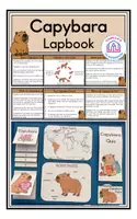 Vorschau - Mal- und Bastelvorlagen - Capybara Lapbook & Info Cards - Deckblatt