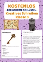 Vorschau - Arbeitsblätter - Kostenlos: Kreatives Schreiben Klasse 3 | Der geheime Schlüssel - Deckblatt