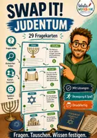 Vorschau - Spiele - Swap-it-Kartenspiel: "Judentum" – bewegtes Klassenspiel für GeWi 5/6 | Farbe & S/W | Duplex- und manueller Druck - Deckblatt